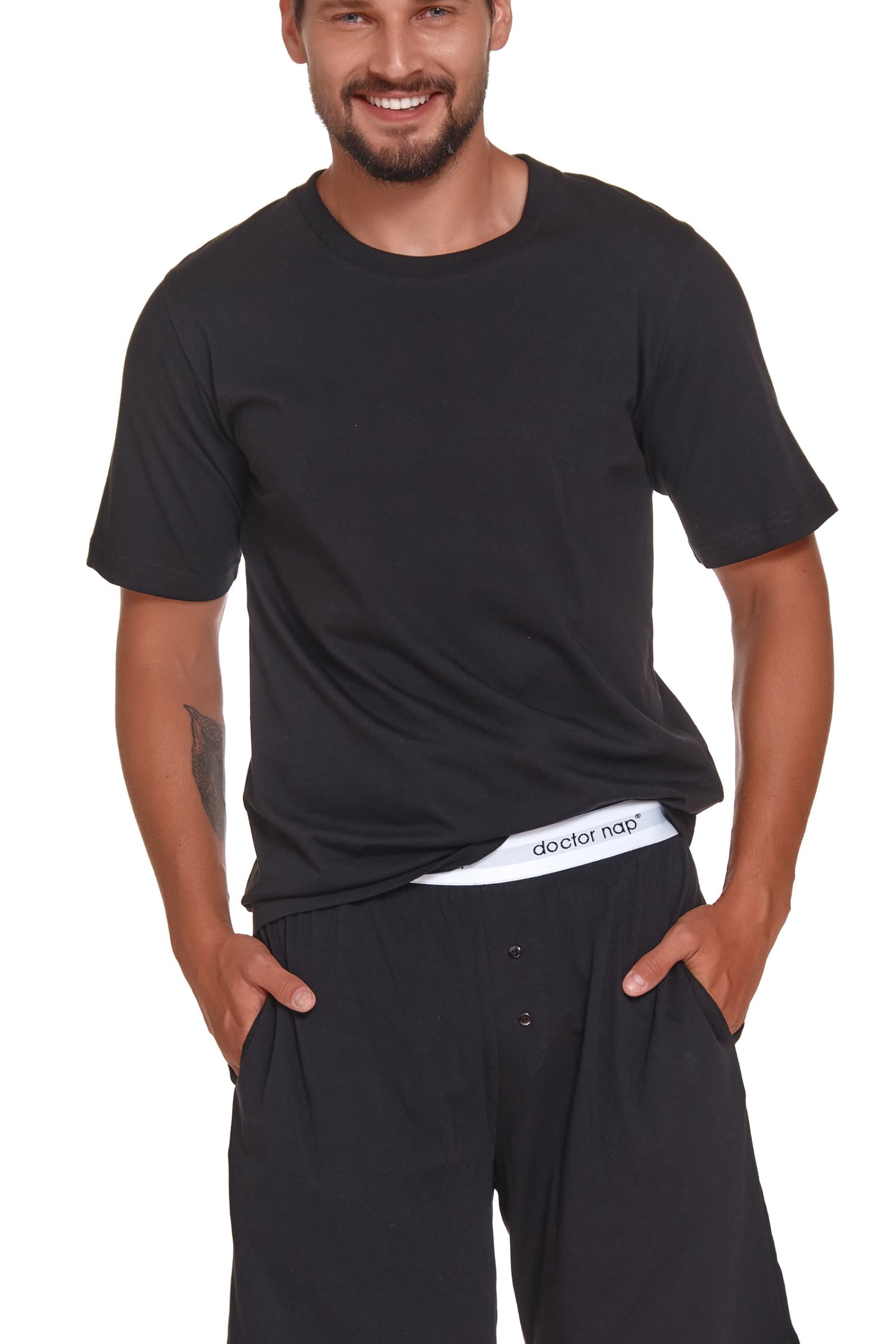 Pánské pyžamo Doctor Nap PMB.4332 Černá 2XL