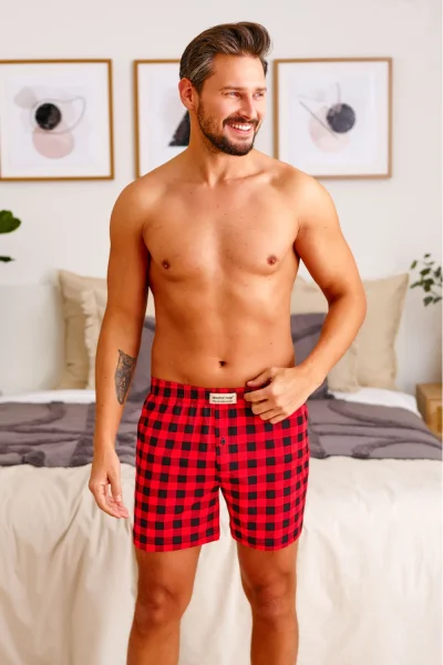 Pánské boxerky BOX.5165 - Černo-červená