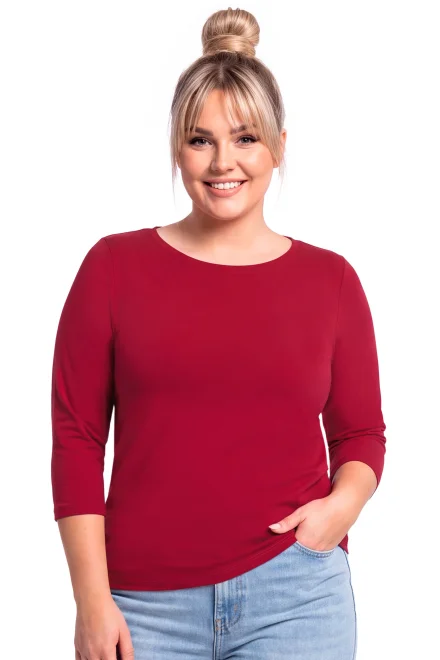 Dámske tričko s 3/4 rukávom 112 – viskóza - Bordová