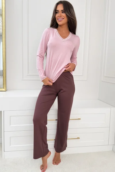 Dámské pyžamo Daphne - viskóza - Růžová