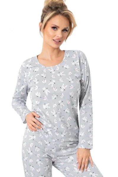 Dámské pyžamo Bunny - bavlna - Šedá