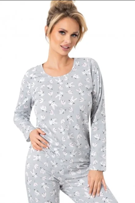 Dámské pyžamo Bunny - bavlna - Šedá