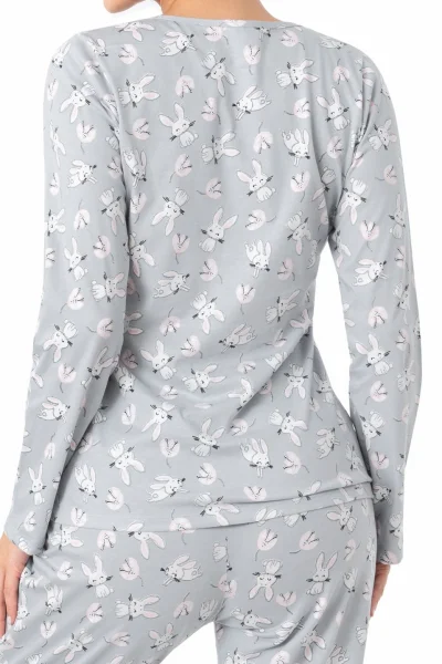 Dámské pyžamo Bunny - bavlna - Šedá