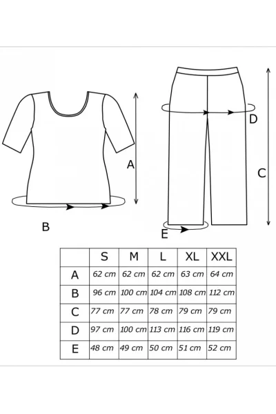 Dámské pyžamo Michelle 3/4 kalhoty - Khaki