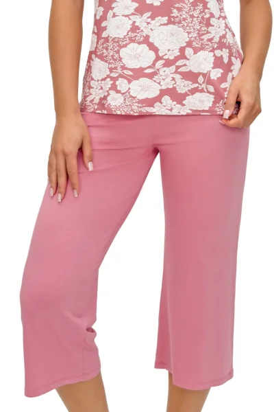 Dámské 3/4 pyžamo Tina - viskóza - Růžovo-bílá