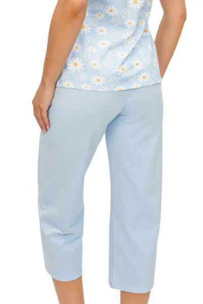 Dámské 3/4 pyžamo Margaret - bavlna - Světle modrá