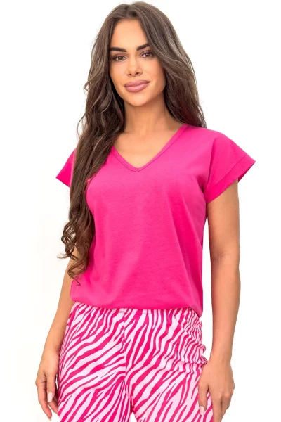 Dámské 3/4 pyžamo Zebra - bavlna - Fuksiová