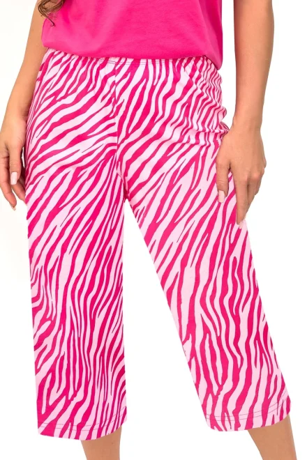 Dámské 3/4 pyžamo Zebra - bavlna - Fuksiová