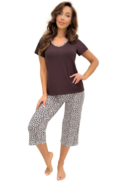 Dámské 3/4 pyžamo Zoya - viskóza - Hnědá