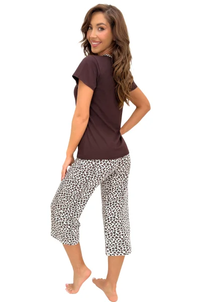 Dámské 3/4 pyžamo Zoya - viskóza - Hnědá