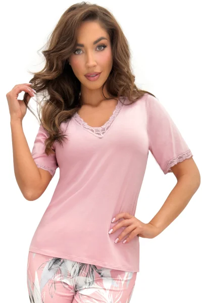 Dámské 3/4 pyžamo Evita - viskóza - Světle růžová