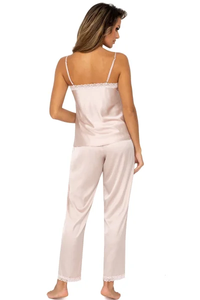 Dámské saténové pyžamo Tiffani - Béžová