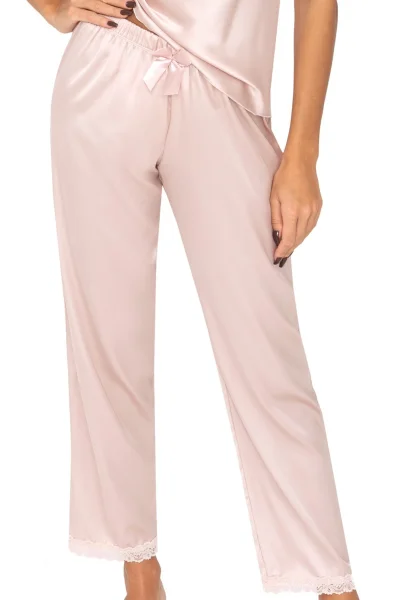 Dámské saténové pyžamo Tiffani - Béžová