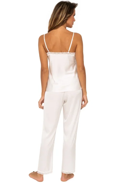 Dámské saténové pyžamo Tiffani - Ecru