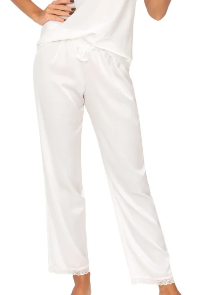 Dámské saténové pyžamo Tiffani - Ecru