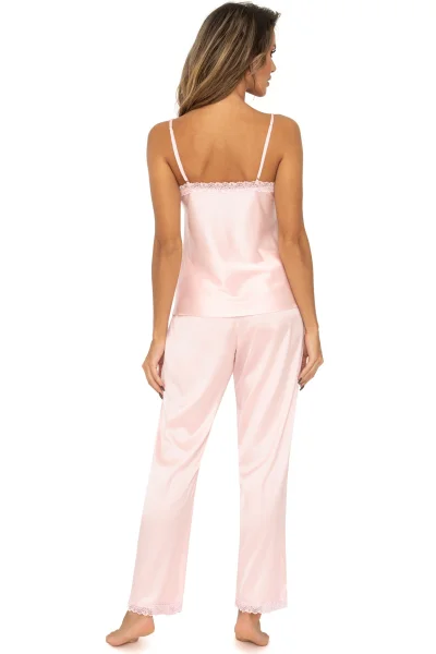 Dámské saténové pyžamo Tiffani - Světle růžová