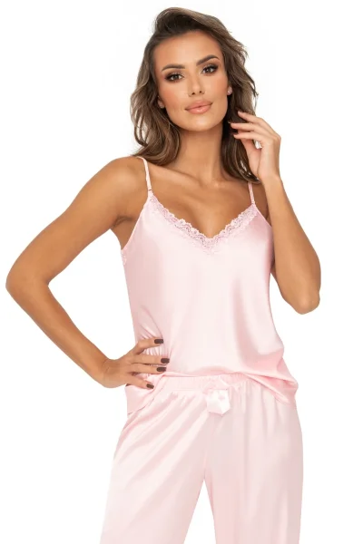 Dámské saténové pyžamo Tiffani - Světle růžová