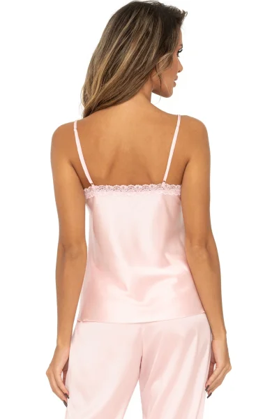 Dámské saténové pyžamo Tiffani - Světle růžová