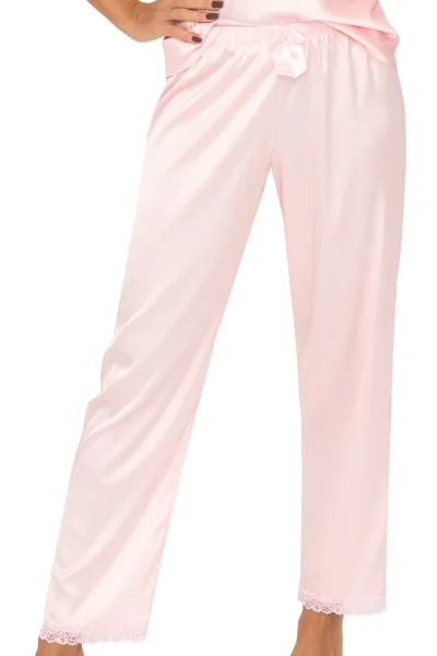 Dámské saténové pyžamo Tiffani - Světle růžová