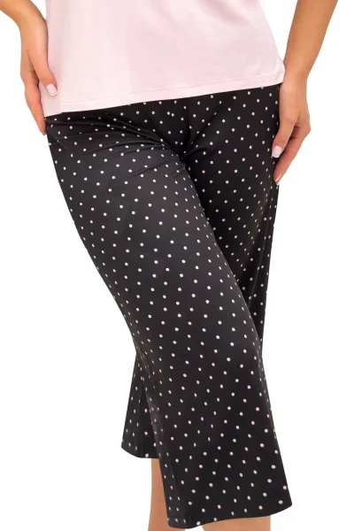 Dámské 3/4 pyžamo Pati - viskóza - Růžovo-černá