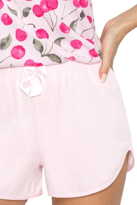 Dámské pyžamo na ramínkách Cherry - bavlna - Růžová