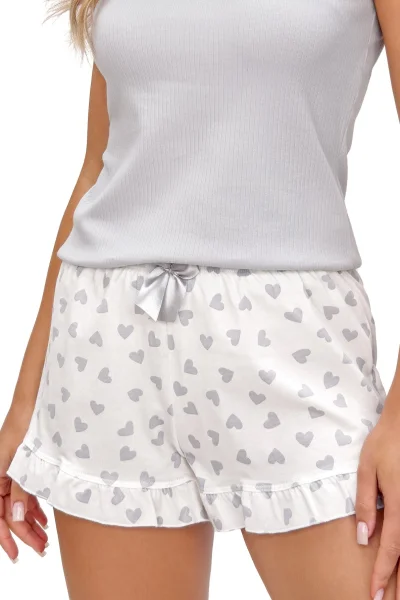 Dámské pyžamo Love - na ramínkách - Světle šedá