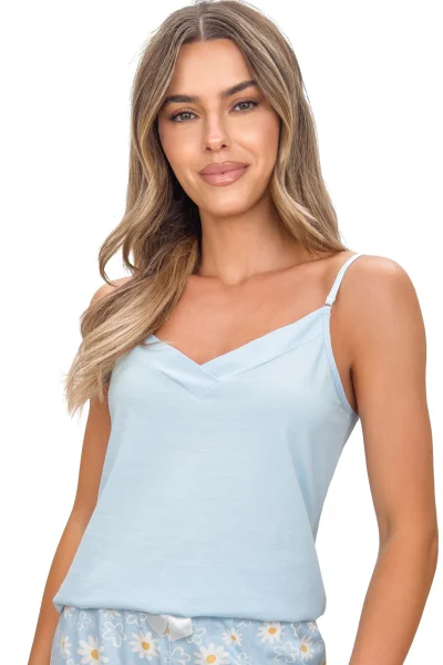 Dámské pyžamo Margaret - na ramínkách - Světle modrá