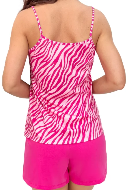 Dámské pyžamo Zebra - na ramínkách - Fuksiová