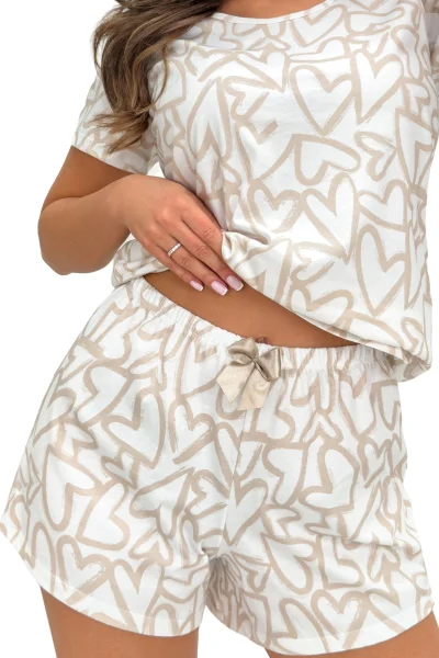 Dámské pyžamo Adore - srdíčka - Béžová