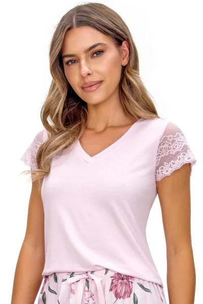 Dámské krátké pyžamo Gabriela - Pudrově růžová
