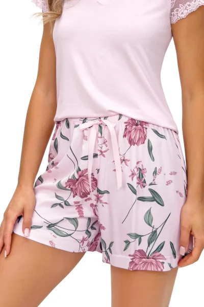 Dámské krátké pyžamo Gabriela - Pudrově růžová