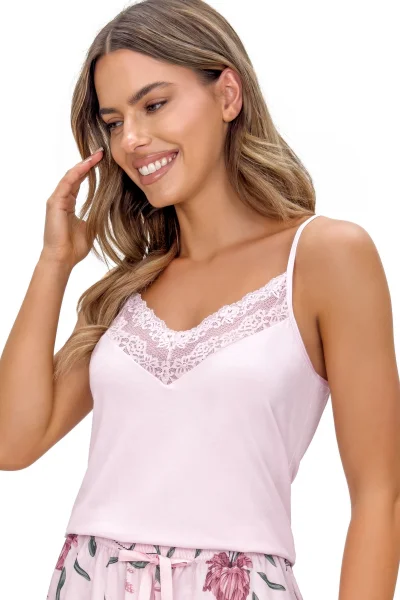 Dámské pyžamo Gabriela - na ramínkách - Pudrově růžová