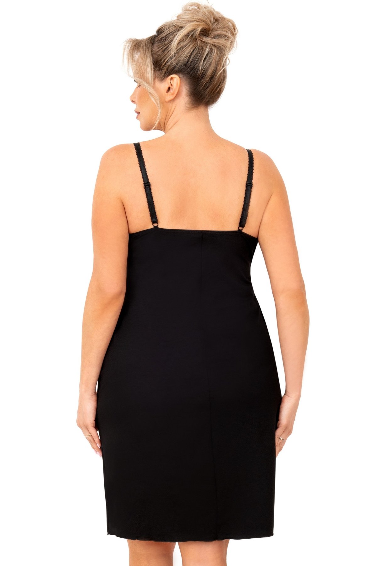 Noční košilka Donna Sylvia - plus size až do 6XL Černá 6XL(52)