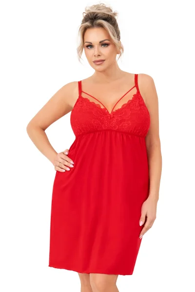 Noční košilka Sylvia - plus size až do 6XL - Červená