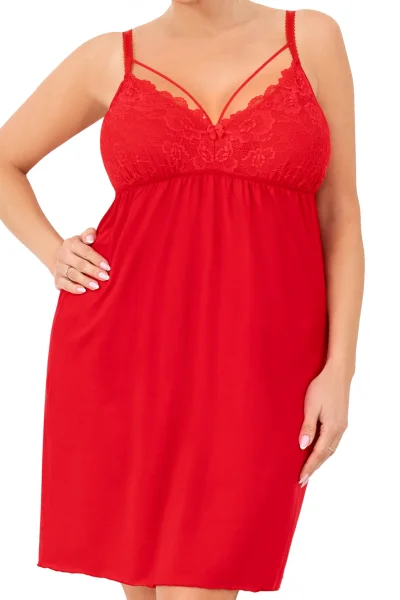 Noční košilka Sylvia - plus size až do 6XL - Červená