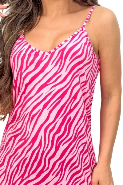 Noční košile Zebra - bavlna - Fuksiová