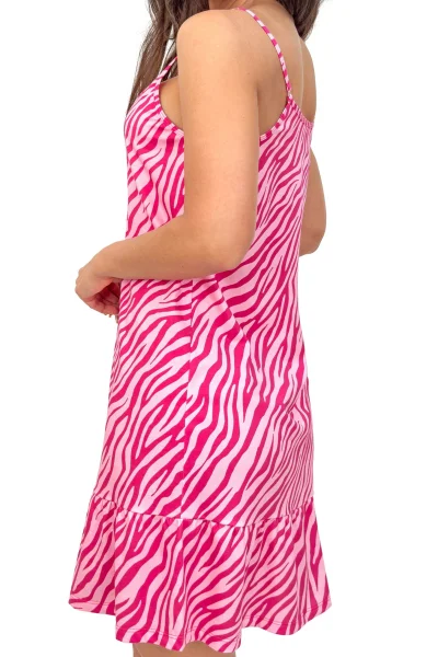 Noční košile Zebra - bavlna - Fuksiová