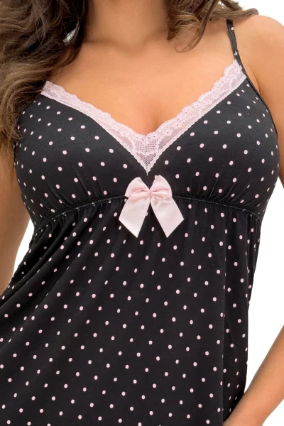 Noční košilka Pati II - Černo-růžová