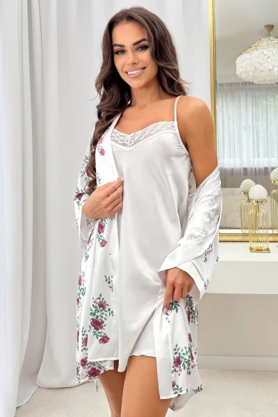 Noční košilka Julia - s krajkou - Ecru