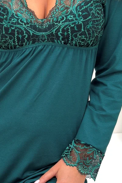 Noční košilka Melania - Tmavě zelená