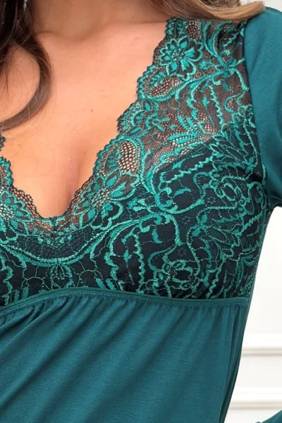 Noční košilka Melania - Tmavě zelená