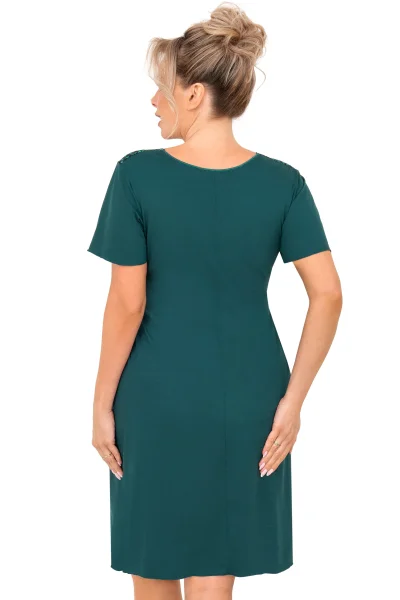 Noční košilka pro plnější tvary Melanie - Tmavě zelená