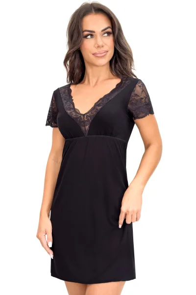 Noční košilka Sonia - viskóza - Černá