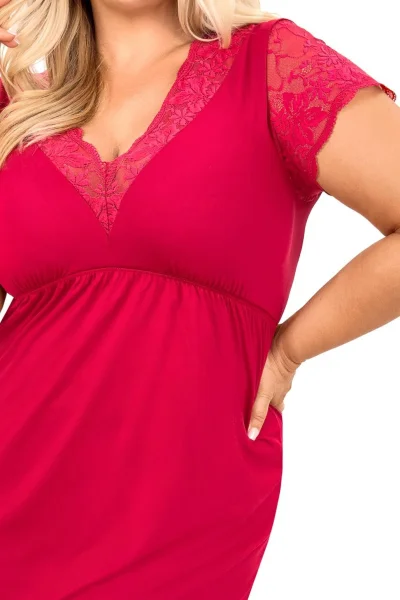 Noční košilka Sonia - plus size až do 6XL - Bordó