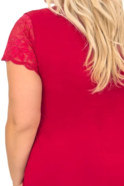 Noční košilka Sonia - plus size až do 6XL - Bordó