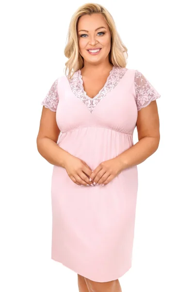Noční košilka Sonia - plus size až do 6XL - Světle růžová