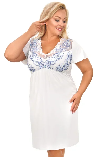 Noční košilka Angela - plus size až do 6XL - Ecru