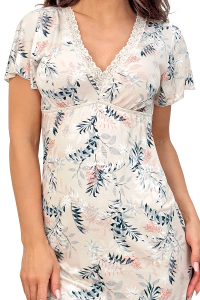 Noční košilka Goya - viskóza - Béžovo-modrá