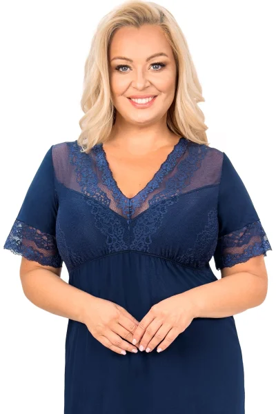 Noční košilka Linda - plus size až do 6XL - Tmavě modrá