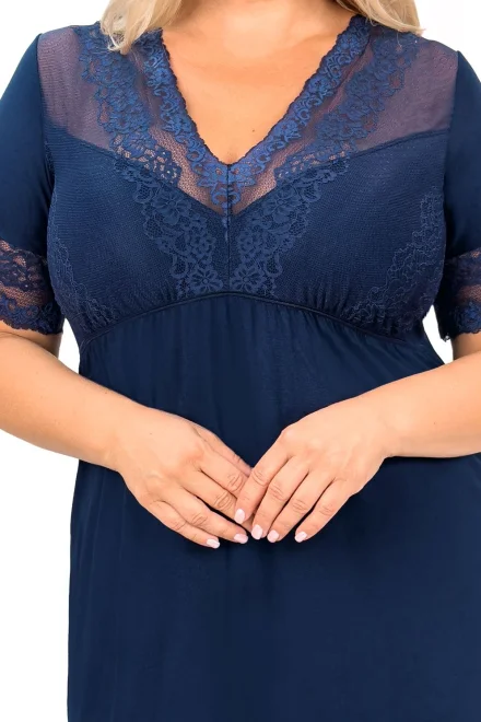 Noční košilka Linda - plus size až do 6XL - Tmavě modrá